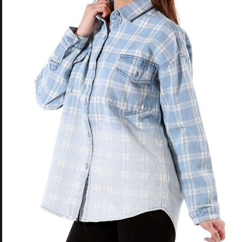 Honey Punch Jean Jacket Flannel